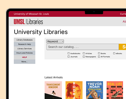 UX Sequence: UMSL Library Website