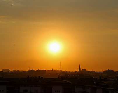 Sunset abobe Odessa city.