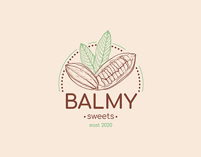 Logotype for "BALMY SWEETS". Homemade chocolate