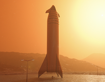 SpaceX Starship on Mars