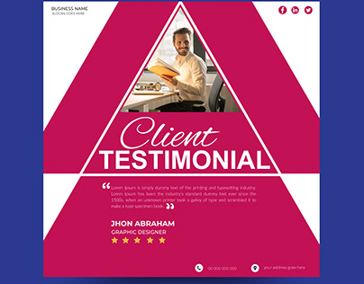 Customer feedback testimonial for client testimonial