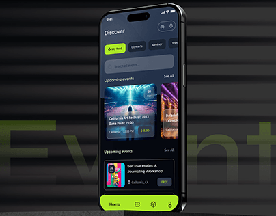 Event Booking Mobile App UI Design