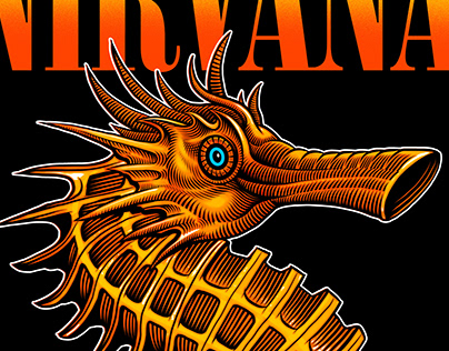 Nirvana "Seahorse" T-shirt illustration
