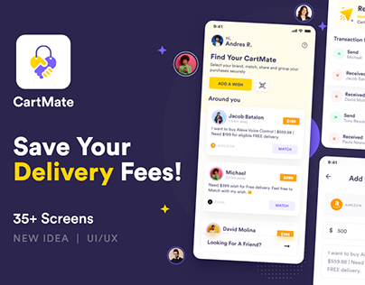 CartMate - No More Delivery Fees App UI/UX