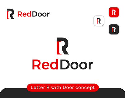 Letter R with Door Logo concept । Unused Logo for sale