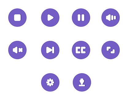 Video Player Icons Set