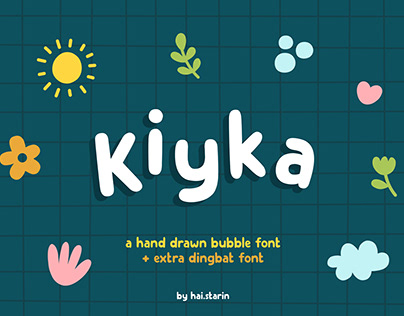 Kiyka Font - Hand Drawn Bubble Font with Extra Dingbat