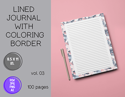 Lined Journal with Coloring Boarder