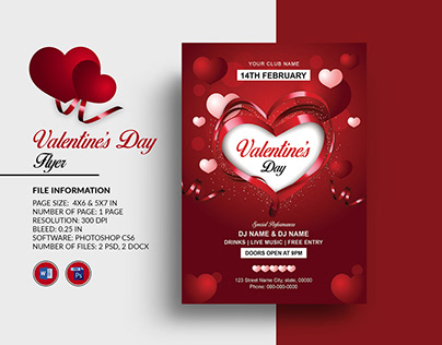 Valentine day party flyer