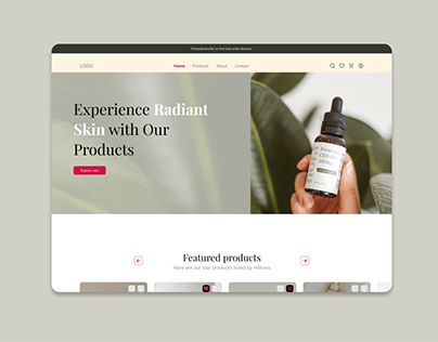 Landing page design | skincare e-commerce website