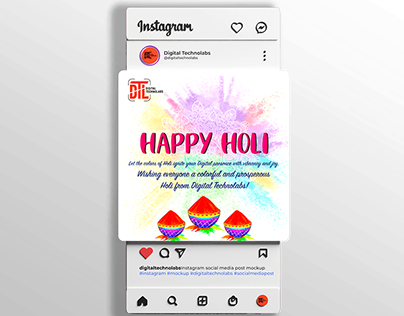 Animated Social Media Post - Holi Celebration