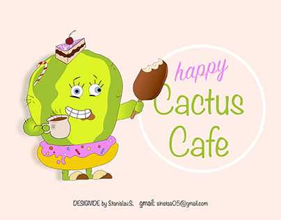 Happy cactus cafe. logo from 15$