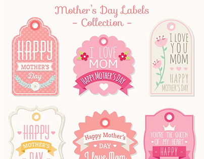 Mother's Day Labels Collection Free Downloads Vectors