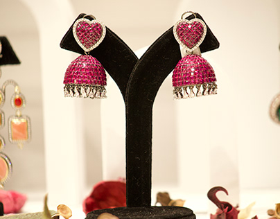 Pink doublet earrings 2