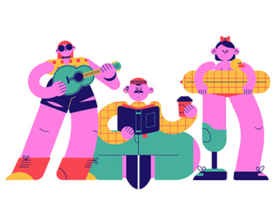 Personified Playful Abstract People for Canva.com