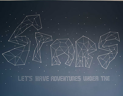 Let's have adventures under the stars - mural