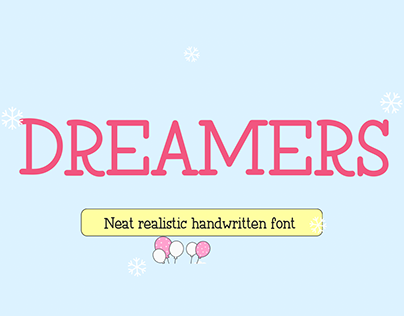 Dreamers realistic neat handwritten font