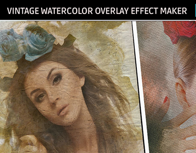 Vintage watercolor overlay effect maker in Photoshop