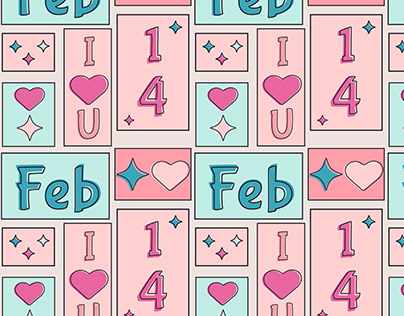 Valentine's Day pattern with rectangles