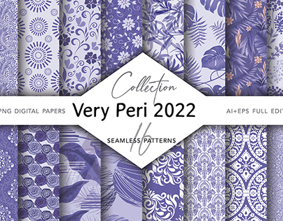 Very Peri seamless patterns