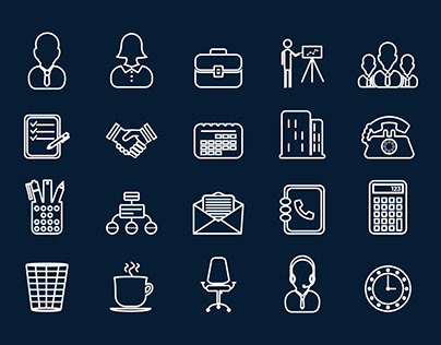 Business and Office Linear Icons