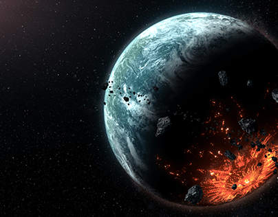 Alien Planet Hit by a Large Meteorite
