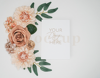 Neutral Floral 5x7 Card Invitation Mockup Collection