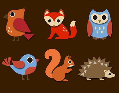 Cute Animal Icons Vectors