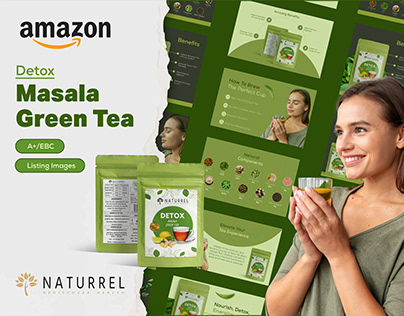 Amazon Listing Images and A+ EBC For Masala Green Tea