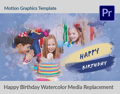 Happy Birthday Watercolor Media Replacement Frame