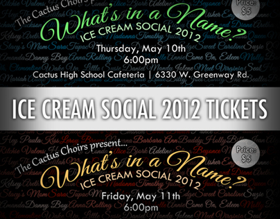 Ice Cream Social 2012 Ticket Design