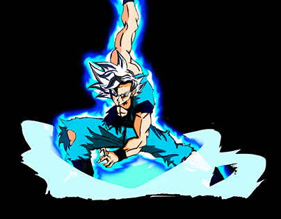 Ilustracion de Goku (mastered ultra instinct)