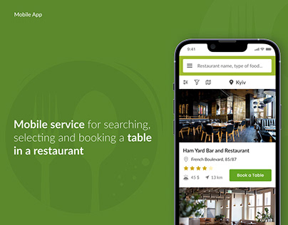 Mobile service for booking a table in a restaurant