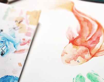 Watercolour Illustration- Koi Fish