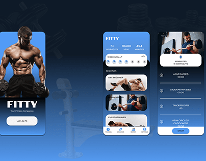 Fitness Training Application Inspirational UI Design