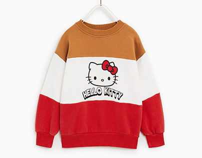 Hello Kitty Color block sweatshirt - Zara Girl