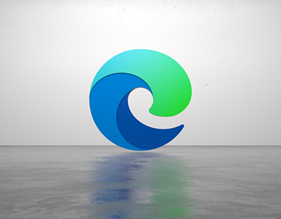 Microsoft edge 3d logo animation