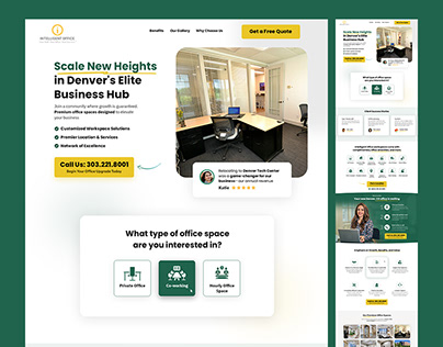 Landing page design for Co Office Space