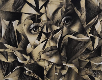 Shattered Dahlia (Charcoal Drawing)