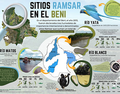 Infografía "Sitios RAMSAR en el Beni"