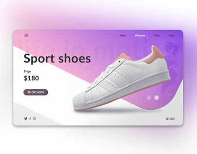 Sport shoes. Landing Page