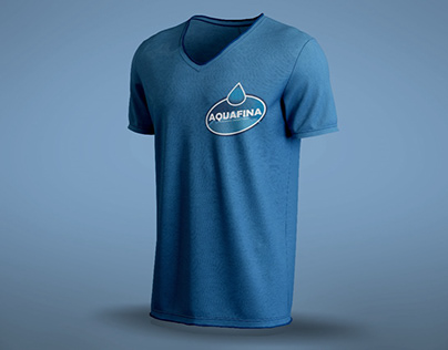 Aquafina rebraing logo shirt mockup
