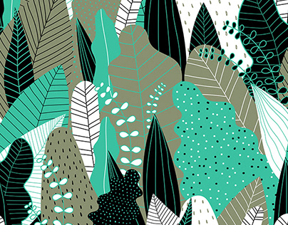 Forest seamless pattern background. Vector illustration