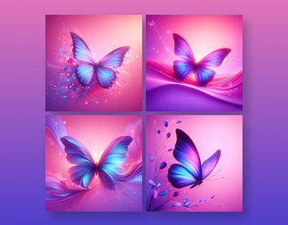 3d generative butterfly beautiful illustration