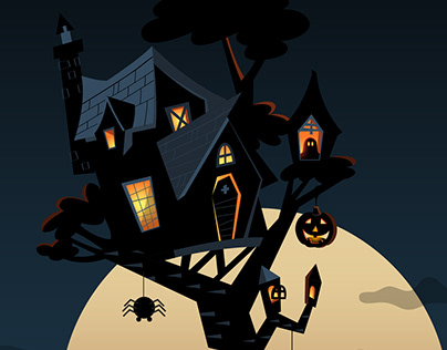 Smartphone Theme Illustration_Halloween House