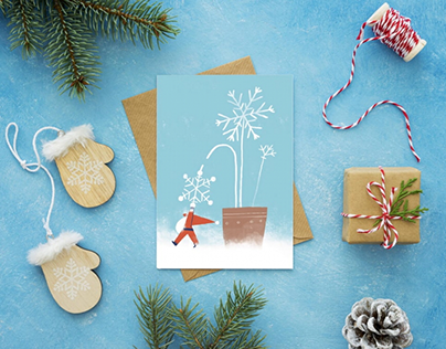 Illustrations for Christmas postcards