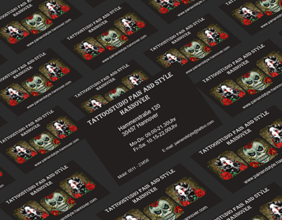 Business card for tattoo studio