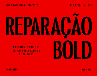 Reparação Bold | Typeface & Specimen Book