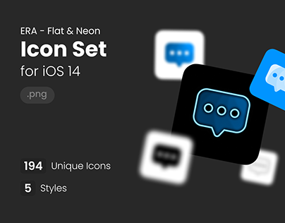 FREE Era Flat & Neon App Icon Set For iOS 14