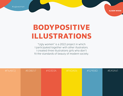 Bodypositive flat illustrations | women | for magazine